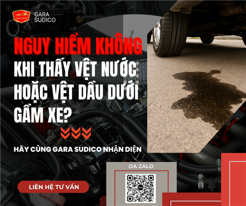 Ảnh Có Nguy Hiểm Không Khi Thấy Vệt Nước Hoặc Vệt Dầu Dưới Gầm Xe?